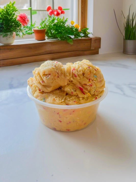 Edible Birthday Cake Cookie Dough - Gourmet Dessert Treat, Safe to Eat, Vanilla Cake Flavor